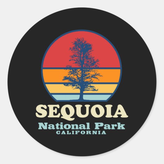 Sequoia California National Park Ronde Sticker (Voorkant)
