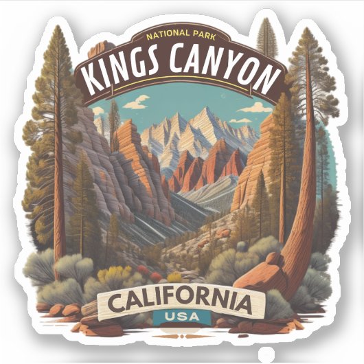 Sequoia en Kings Canyon National Parks Californië Sticker (Voorkant)