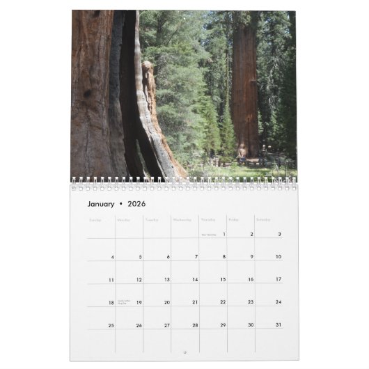Sequoia en Kings Canyon National Parks Kalender (Jan 2026)