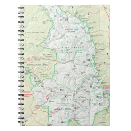 Sequoia/Kings Canyon-kaartlaptop Notitieboek