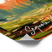 Sequoia Kings Canyon vintage reisillustratie Poster (Hoek)