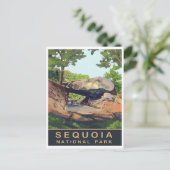 Sequoia, Nationaal Park, Californië, Vintage Reize Briefkaart (Staand voorkant)