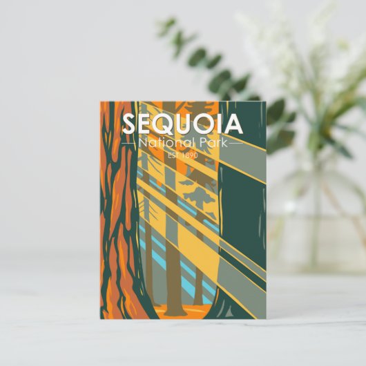 Sequoia Nationaal Park Giant Sequoia Trees Briefkaart (Staand voorkant)