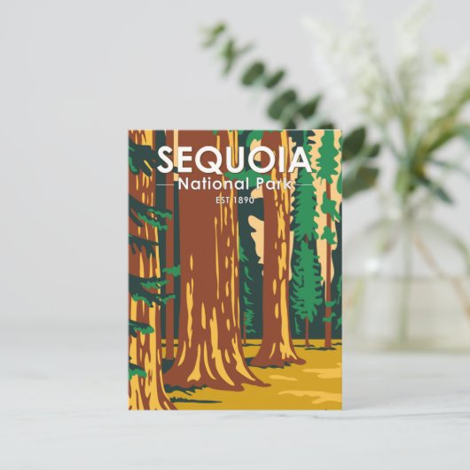 Sequoia Nationaal Park Giant Sequoia Trees  Briefkaart (Staand voorkant)