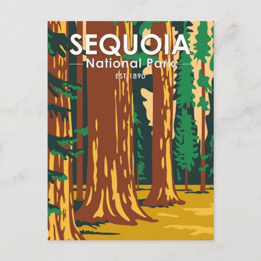 Sequoia Nationaal Park Giant Sequoia Trees Briefkaart (Voorkant)