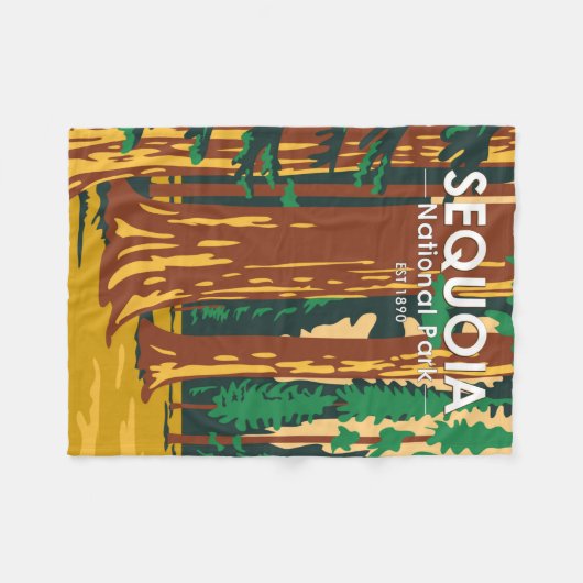 Sequoia Nationaal Park Giant Sequoia Trees  Fleece Deken (Voorkant (Horizontaal))