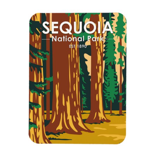 Sequoia Nationaal Park Giant Sequoia Trees  Magneet (Verticaal)