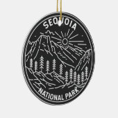 Sequoia Nationaal Park Giant Sequoia Trees Monolin Keramisch Ornament (Rechts)