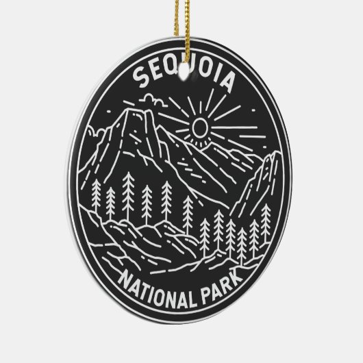 Sequoia Nationaal Park Giant Sequoia Trees Monolin Keramisch Ornament (Rechts)