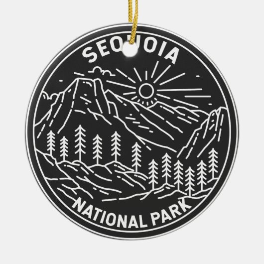 Sequoia Nationaal Park Giant Sequoia Trees Monolin Keramisch Ornament (Voorkant)