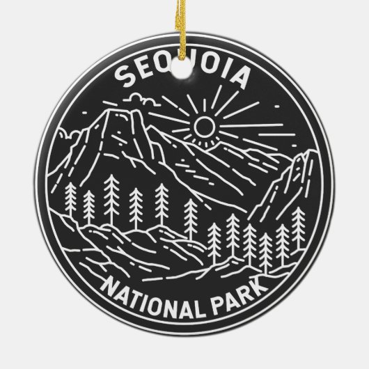Sequoia Nationaal Park Giant Sequoia Trees Monolin Keramisch Ornament (Achterkant)