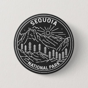 Sequoia Nationaal Park Giant Sequoia Trees Monolin Ronde Button 5,7 Cm