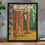 Sequoia Nationaal Park Giant Sequoia Trees  Poster<br><div class="desc">Sequoia vectorkunstwerk ontwerp. Het park bevat het hoogste punt in de aangrenzende Verenigde Staten,  Mount Whitney,  en is ten zuiden van het Nationaal Park van Kings Canyon.</div>