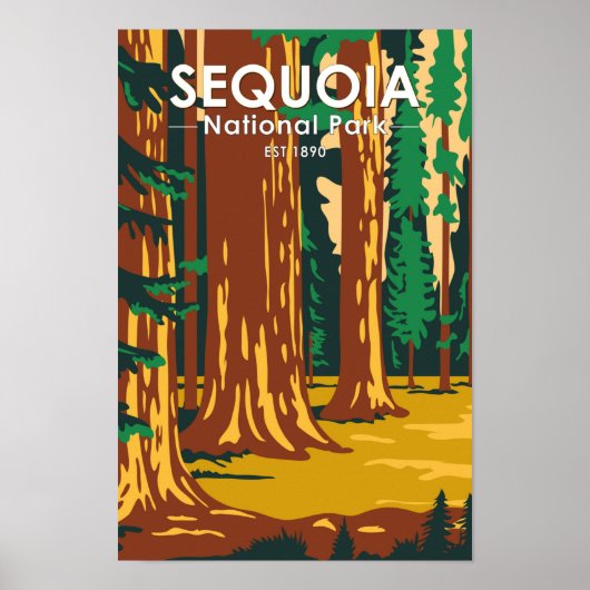 Sequoia Nationaal Park Giant Sequoia Trees  Poster (Voorkant)