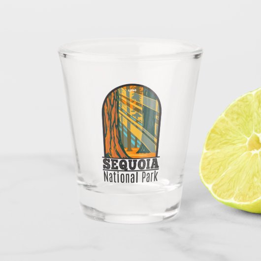 Sequoia Nationaal Park Giant Sequoia Trees Shot Glas (Voorkant)