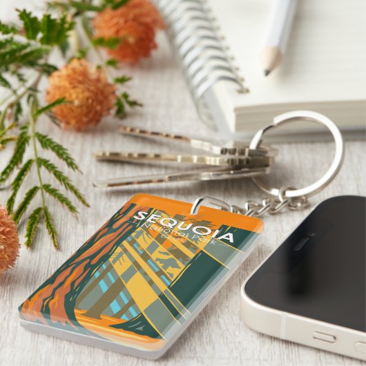 Sequoia Nationaal Park Giant Sequoia Trees Sleutelhanger (Voorkant Rechts)