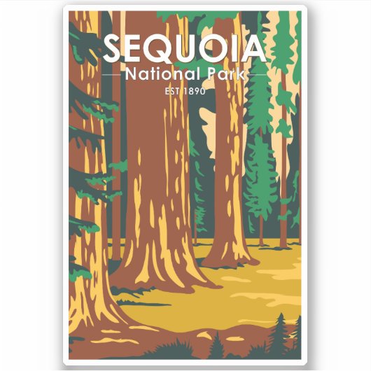 Sequoia Nationaal Park Giant Sequoia Trees  Sticker (Voorkant)