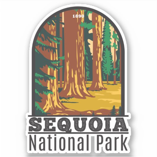 Sequoia Nationaal Park Giant Sequoia Trees Sticker (Voorkant)