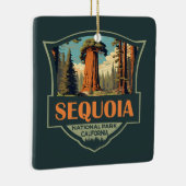 Sequoia Nationaal Park Illustratie Retro Keramisch Ornament (Rechts)