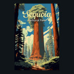 Sequoia Nationaal Park Illustratie Retro Poster<br><div class="desc">Sequoia vectorkunstwerk ontwerp. Het park bevat het hoogste punt in de aangrenzende Verenigde Staten,  Mount Whitney,  en is ten zuiden van het Nationaal Park van Kings Canyon.</div>