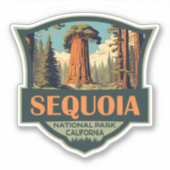 Sequoia Nationaal Park Illustratie Retro Sticker (Voorkant)