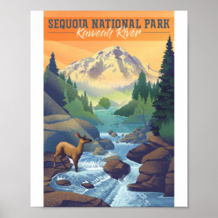Sequoia Nationaal Park Litho Kunstwerk Poster