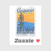 Sequoia National Park CA Instituted 1890 Sticker (Vel)