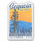 Sequoia National Park CA Instituted 1890 Sticker (Voorkant)