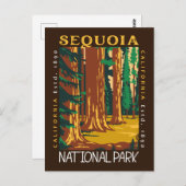 Sequoia National Park California Retro Distress Briefkaart (Voorkant / Achterkant)