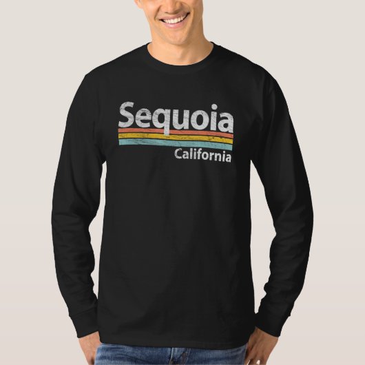 Sequoia National Park California Retro Stripes T-shirt (Voorkant)