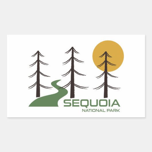 Sequoia National Park California Trail Rechthoekige Sticker (Voorkant)