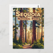 Sequoia National Park California Tree Retro Briefkaart (Voorkant / Achterkant)