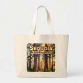 Sequoia National Park California Tree Retro Grote Tote Bag (Voorkant)