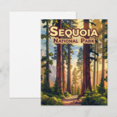Sequoia National Park California Tree Retro Kaart (Voorkant / Achterkant)