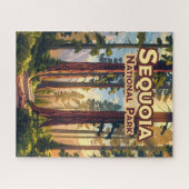 Sequoia National Park California Tree Retro Legpuzzel (Horizontaal)