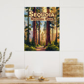 Sequoia National Park California Tree Retro Poster (Keuken)