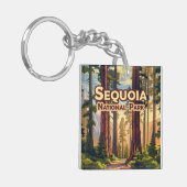 Sequoia National Park California Tree Retro Sleutelhanger (Voorkant Links)