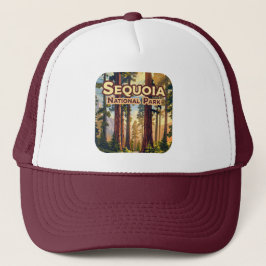Sequoia National Park California Tree Retro Trucker Pet