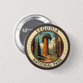 Sequoia National Park Illustratie Reiskunst Ronde Button 5,7 Cm (Voorkant /achterkant)