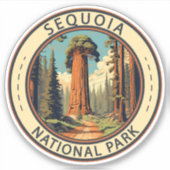 Sequoia National Park Illustratie Reiskunst Sticker (Voorkant)