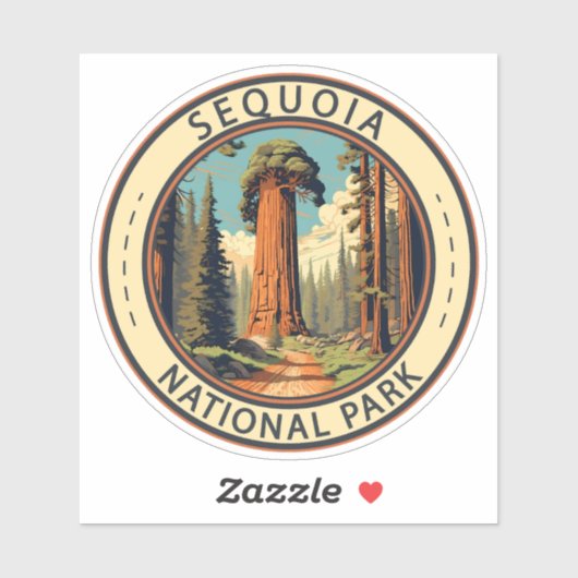 Sequoia National Park Illustratie Reiskunst Sticker (Vel)