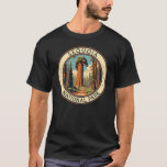 Sequoia National Park Illustratie Reiskunst T-shirt<br><div class="desc">Sequoia vectorkunstwerk ontwerp. Het park bevat het hoogste punt in de aangrenzende Verenigde Staten, Mount Whitney, en is ten zuiden van het Nationaal Park van Kings Canyon.</div>