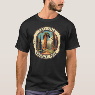 Sequoia National Park Illustratie Reiskunst T-shirt