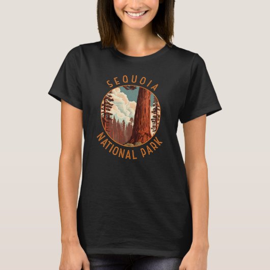Sequoia National Park Illustratie Verdrietig T-shirt (Voorkant)