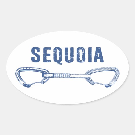 Sequoia National Park Klimmen Quickdraw Ovale Sticker (Voorkant)