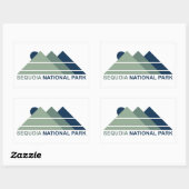 Sequoia National Park Mountain Sun Rechthoekige Sticker (Vel)