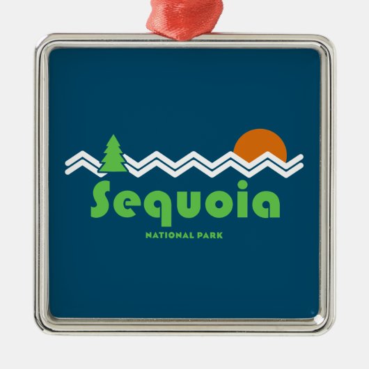 Sequoia National Park Retro Metalen Ornament (Voorkant)