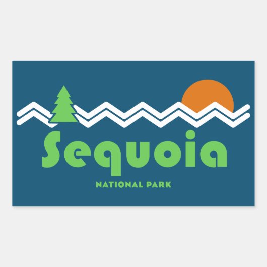 Sequoia National Park Retro Rechthoekige Sticker (Voorkant)