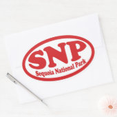 Sequoia National Park rode ovale sticker (Envelop)