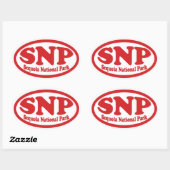 Sequoia National Park rode ovale sticker (Vel)